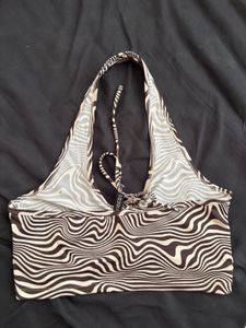 Zebra Print Halter Top