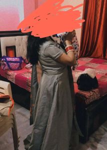 Elegant Gray Anarkali Suit Set