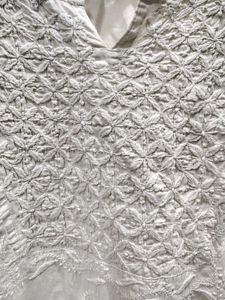 LUCKNOWI WHITE SHORT KURTA
