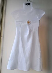 White Strapless Mini Dress
