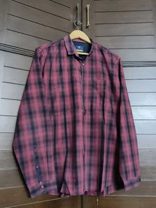Van Heusen Men Red Checked Flannel Shirt