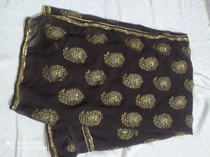 Chamki Work Saree With Blouse