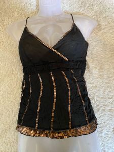 Y2K Black Embellished Top