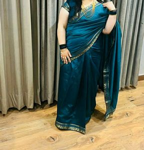 Turkish Blue Silk Saree