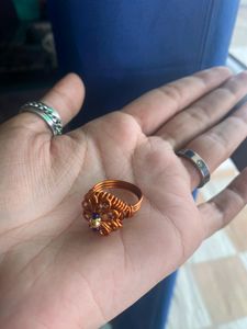 Banarsi Copper Wire Ethnic Flower Ring