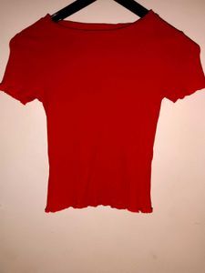 red crop top for western wear