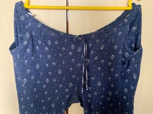 Sweet Dreams Navy Printed Shirt Pyjama Set