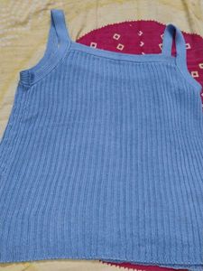Blue Knit Tank Top