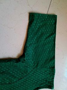 Green Readymade Saree Blouse with Earing