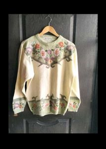 Floral Embroidered Knit Sweater