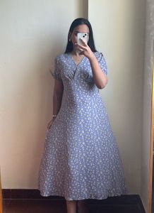 Floral V-Neck Midi Dress
