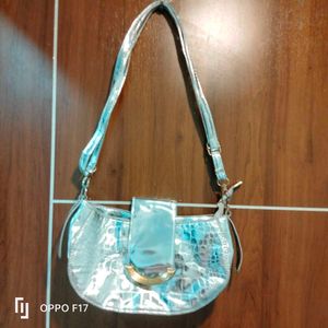 silver stylish shoulder bag