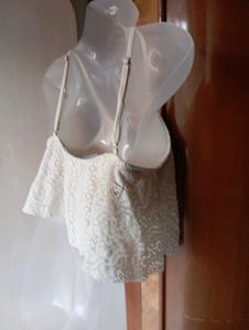 White Lace Crop Top
