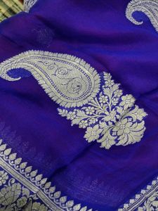 Pure Georgette Banaras With Blouse