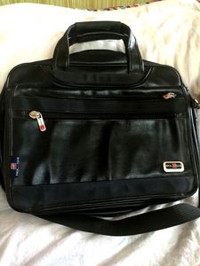 Black Leather Laptop Bag