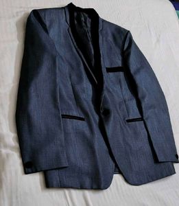 Partywear Men Blue Rayon Two Piece Suit