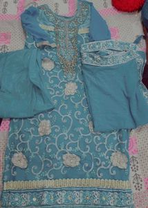 Blue Embroidered Kurta Set