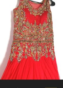 zardosi Red & Gold Ethnic Gown