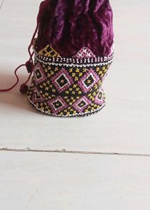 Potli Bag with pearl heavy work