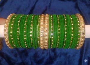 Green & Gold Bangle Set