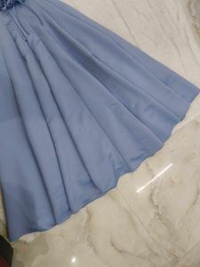big flared satin gown