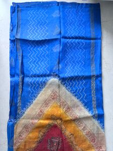 Paper Silk Saree With Golden Thread Work