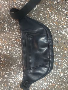 Black Leather Fanny Pack