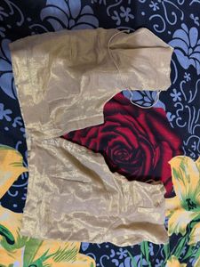 Elegant Blue Floral Saree with Golden blouse