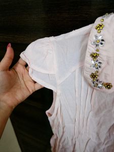 Cute Embroidered Collar Top with diamond 💎