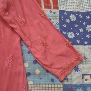 Modal Chikankari Short Kurti