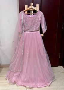 Pink Embellished Hand Embroidered Lehenga Choli