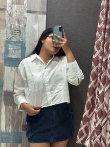 White Shirt Top Crop