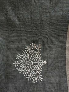 Elegant Black Saree with embroidery