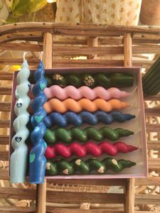 Spiral and Ribbed Pillar Candles