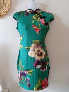Green Floral Cheongsam from Singapore