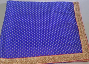 Elegant blue Embroidered saree