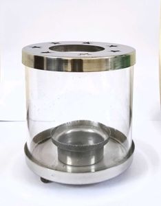 Stainless Steel Akhand Diya With Borosilicate Glas