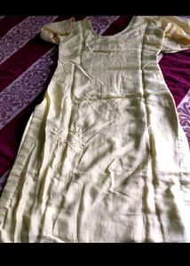 satin silky salwar suit cream colour