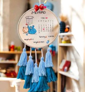 Personalized Baby Stats Embroidery Hoop