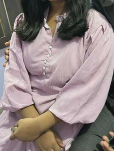 Vintage Lavender Blouse with Embellished Collar