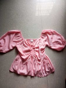 Pink Puff Sleeve Top
