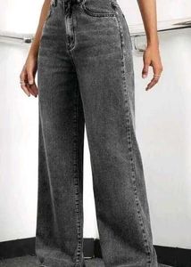 Gray Wide Leg Jeans