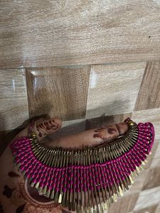 Pink &amp; Gold Statement Necklace
