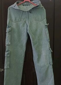Light Wash Cargo Jeans Baggy Fit