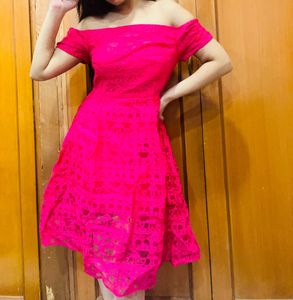 Pink Off-Shoulder Dress