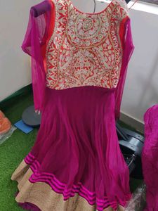 Embroidered Pink Anarkali Dress
