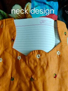 Orange Embroidered Kurti