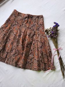 Vintage Brown Floral Skirt