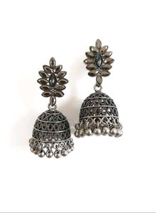 Silver Jhumka Earrings