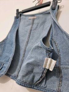 Denim Cropped Vest
